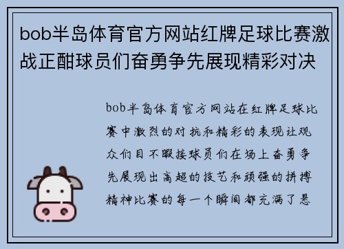 bob半岛体育官方网站红牌足球比赛激战正酣球员们奋勇争先展现精彩对决